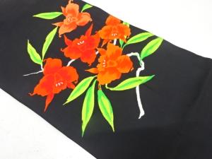 枝花模様織り出し　名古屋帯